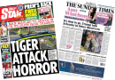 Newspaper headlines: ‘Tiger attack horror’ and Trump tells Zelensky ‘time to go’
