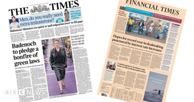 The Papers: Badenoch's 'bonfire of green laws' and 'Drop in global dealmaking'