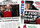 Scotland's papers: Healey's 'hammer blow' and '£100 trick or treat?'