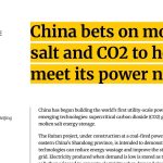 China bets on molten salt and CO2 to help meet its power needs
