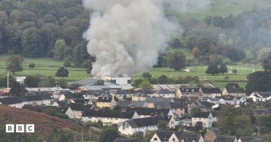 Calonnau perchnogion ffatri ym Machynlleth ‘wedi torri’ yn dilyn tân